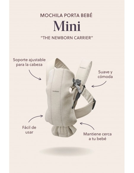 Mochila Porta Bebé Mini woven beige